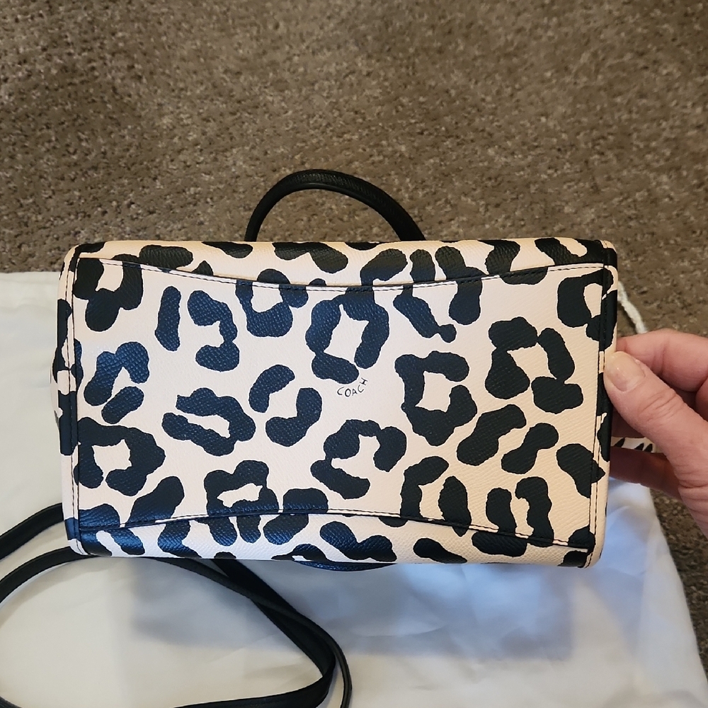 Coach Black and Cream Animal Print Tote - Picture 10 of 10